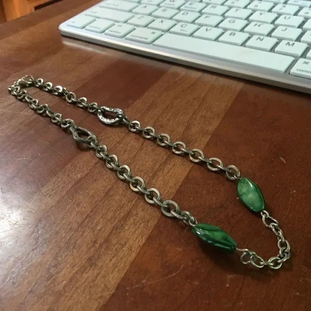 Oxidized Silvertone Choker Necklace